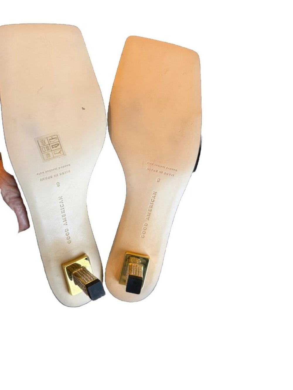 Good American jeweled heel square toe slides size 8 NEW! - Picture 5 of 8